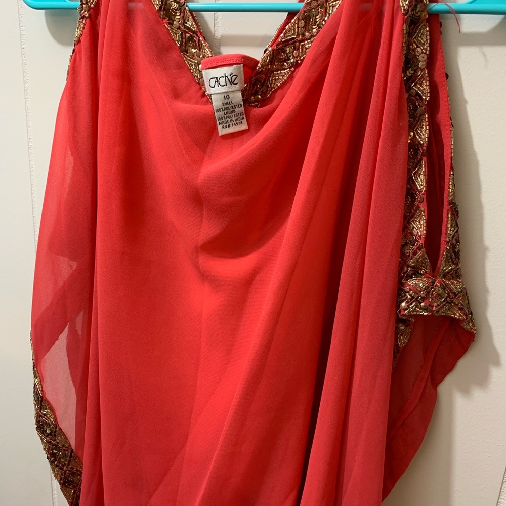 Cache Orange Sequined Tunic dress. Stunning!